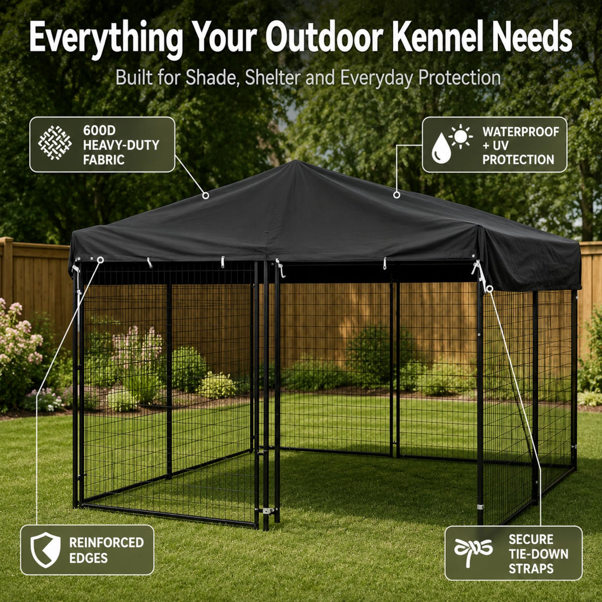 10x10 FT Heavy Duty Waterproof Dog Kennel Cover K159214