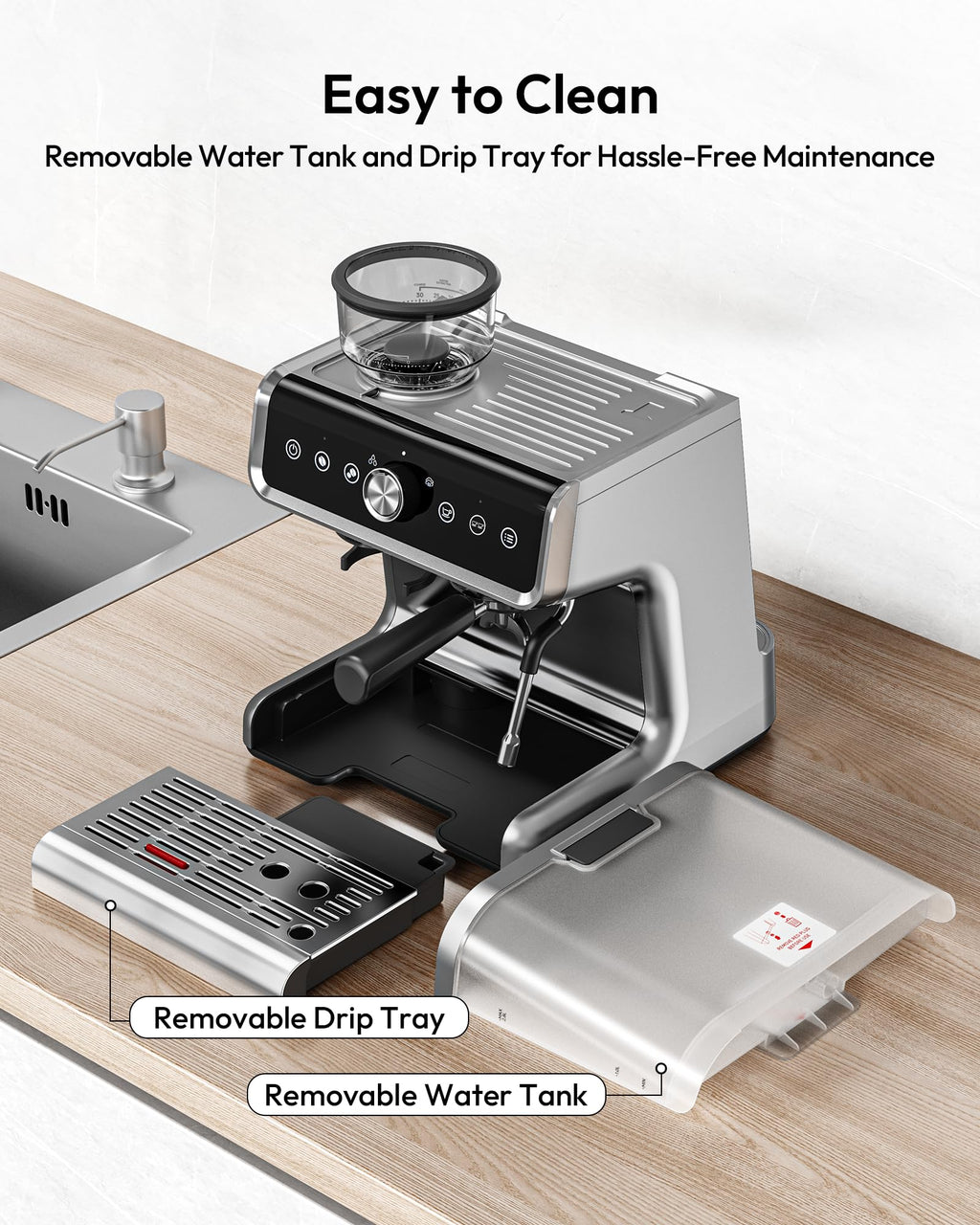 Espresso Machine with Grinder and Milk Frother L7101