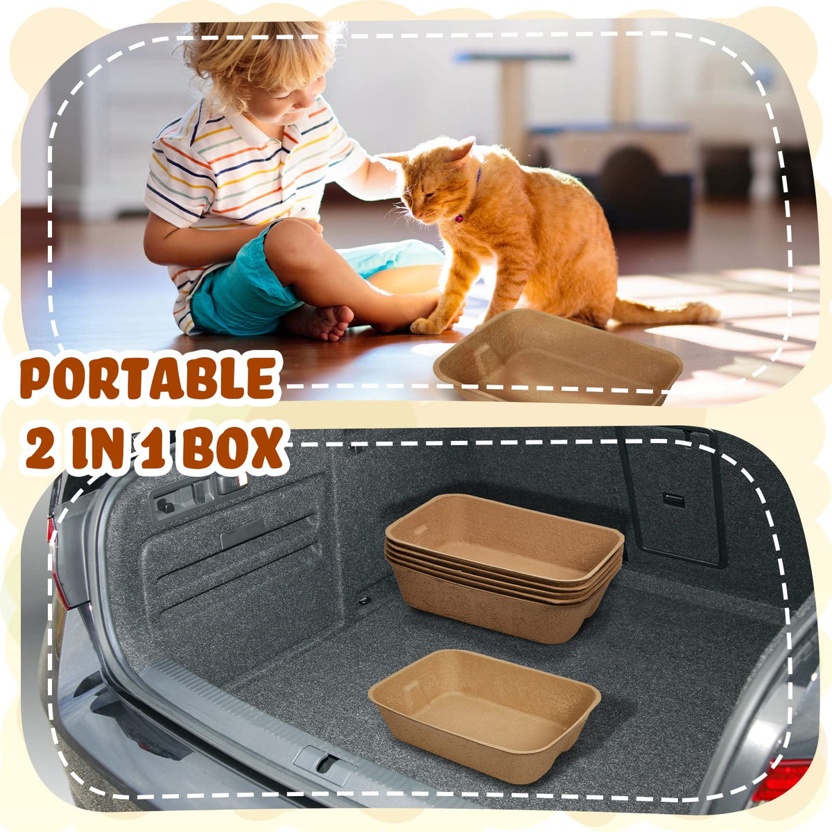 15 Pack Disposable Cat Litter Box Large N416