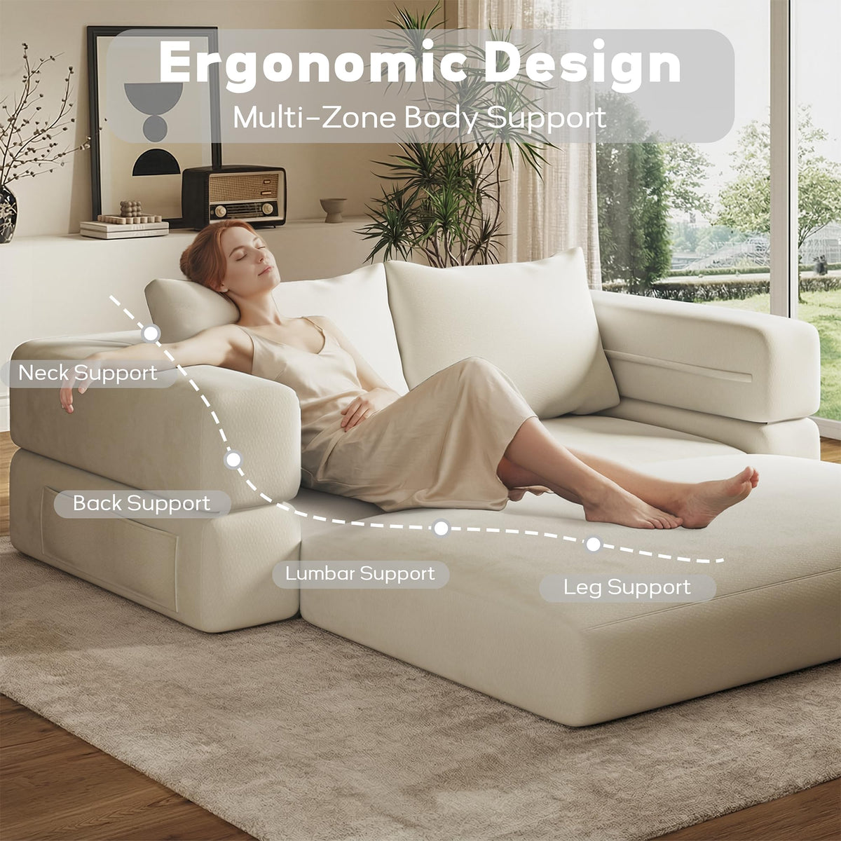 75'' Convertible Sofa Bed Queen R54697