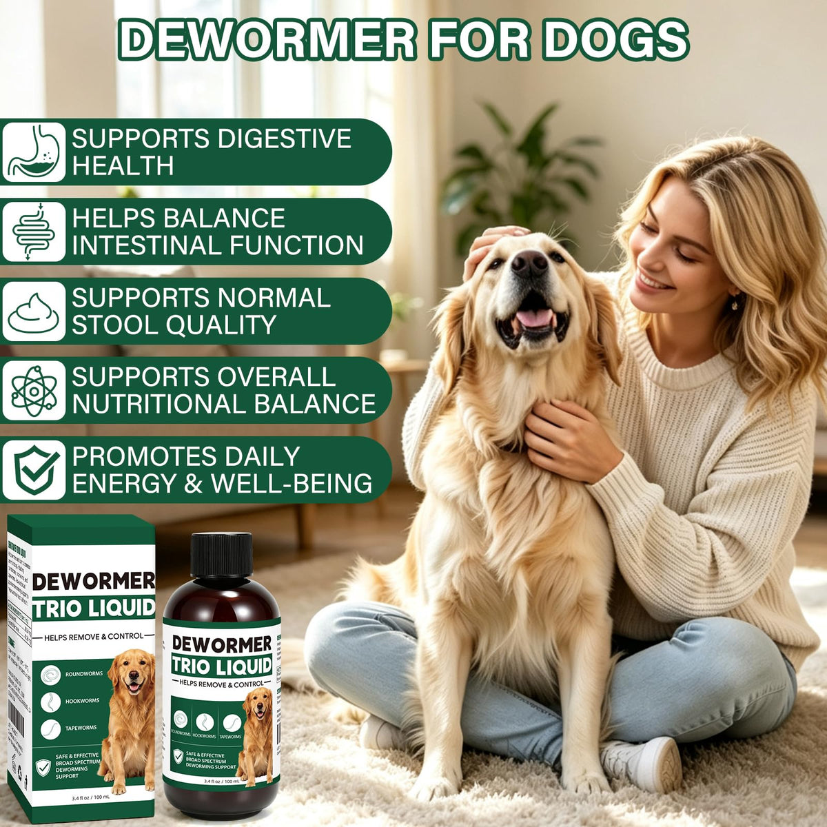 Dog Dewormer Liquid 3.4 fl oz O692423