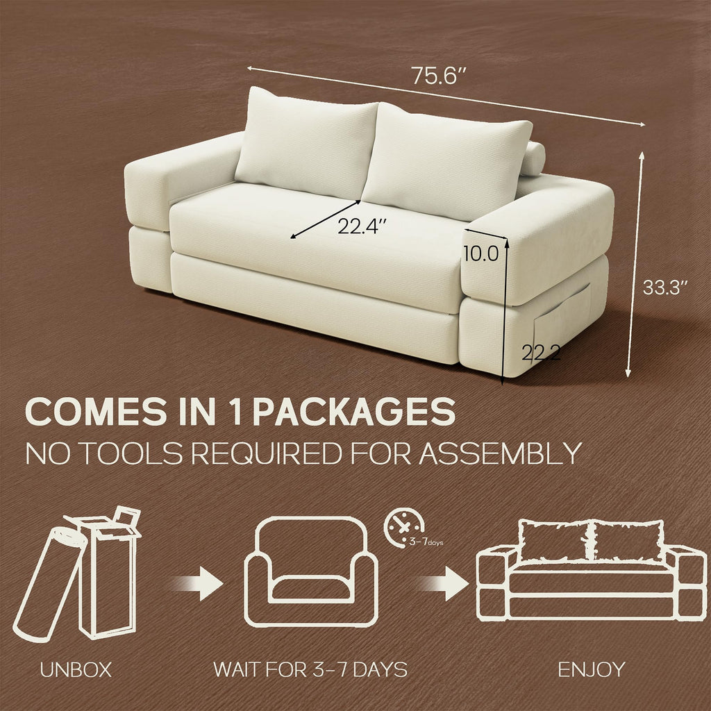 75'' Convertible Sofa Bed Queen R54697