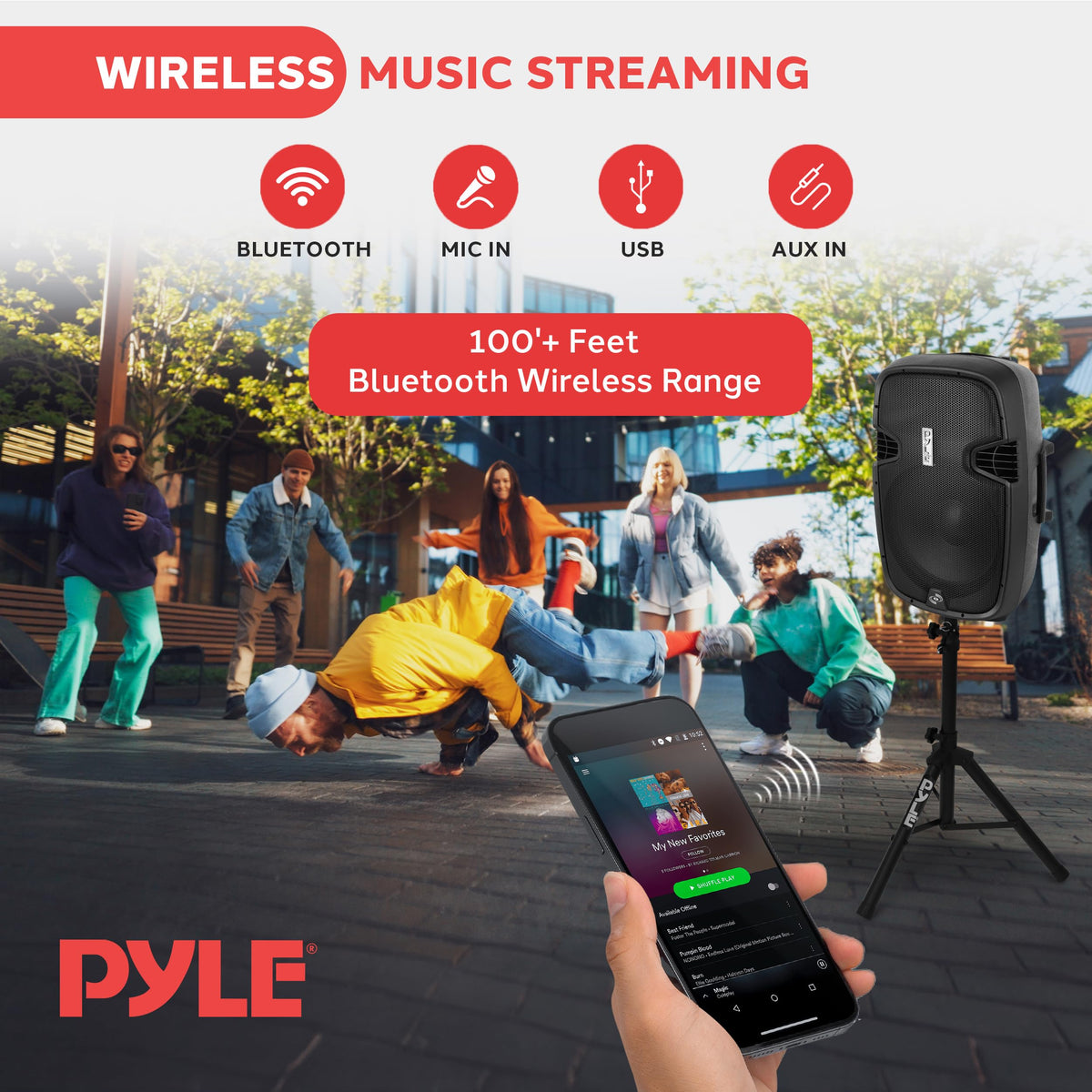 Black 1500W Portable PA Speaker System B9913