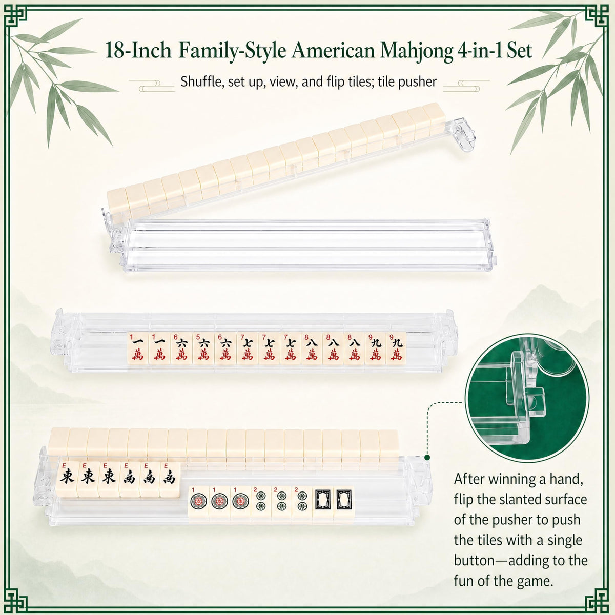Cream 166 Acrylic Tiles American Mahjong Set Z87083