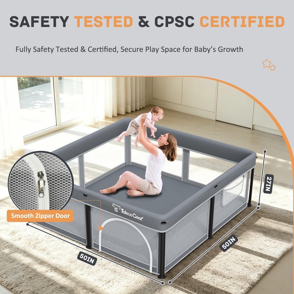 Foldable Baby Playpen with Mat and Ocean Balls U85904