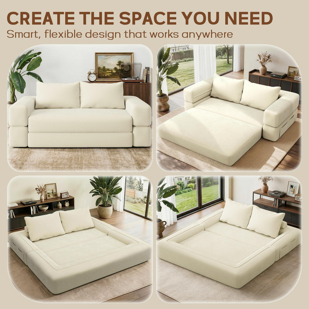75'' Convertible Sofa Bed Queen R54697