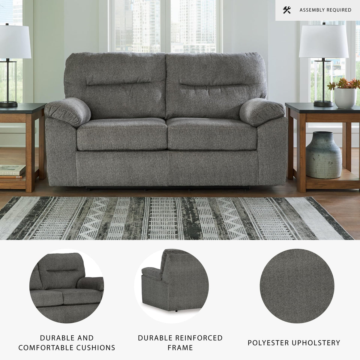 Light Gray Glider Loveseat U57521