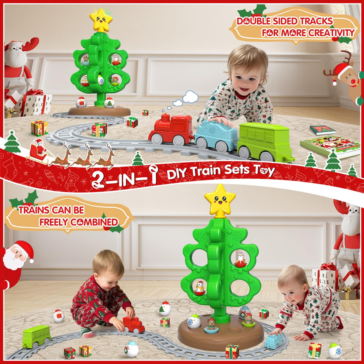 Colorful Plastic Finger Puppets Christmas Tree L52521