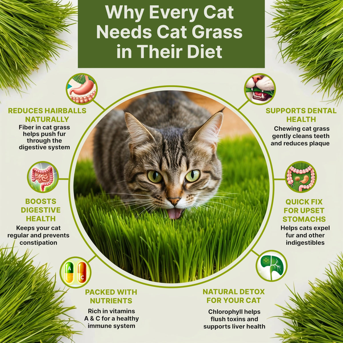 Cat Grass Seeds Mix 16 oz Non-GMO Heirloom G382