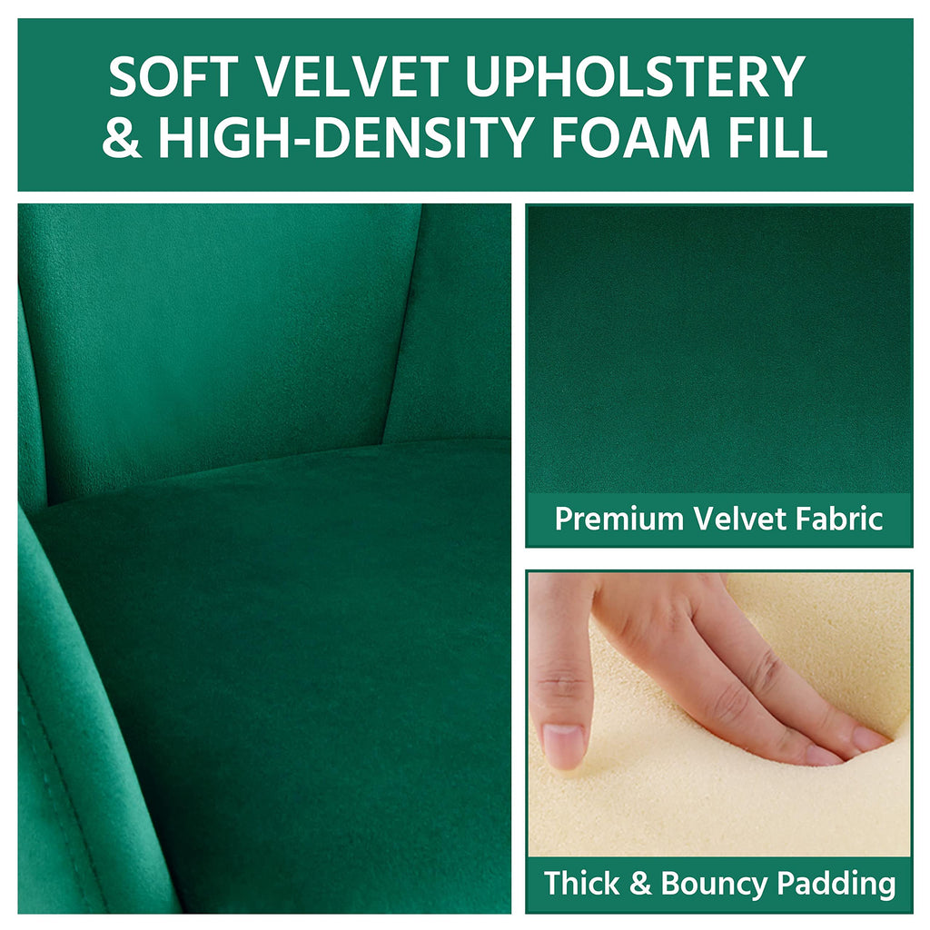 Green Flower Shape Accent Chairs Set of 2 D700