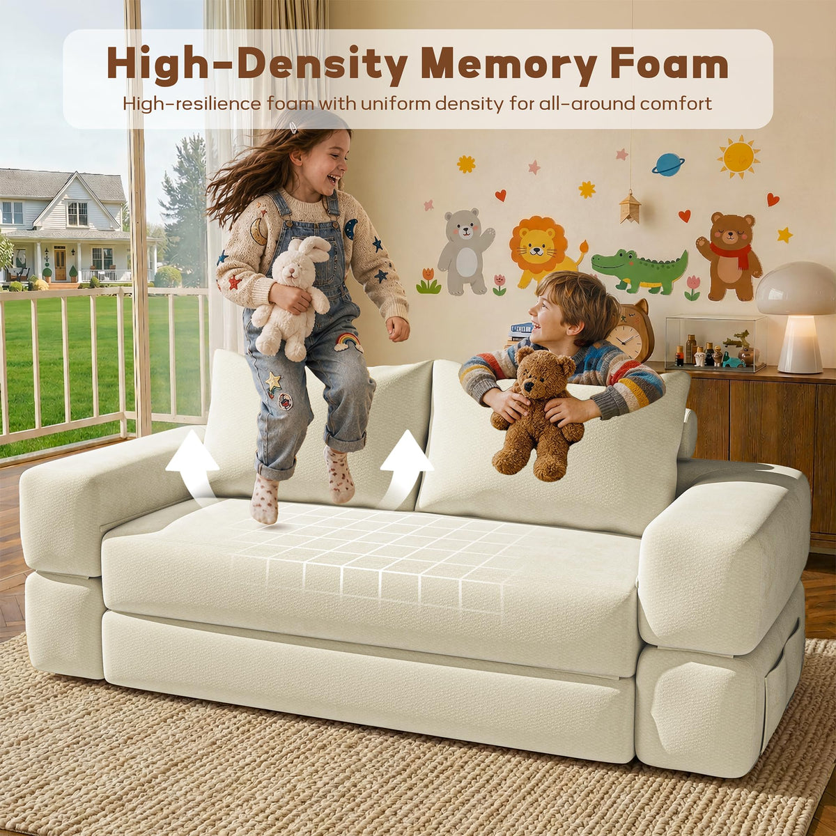 75'' Convertible Sofa Bed Queen R54697