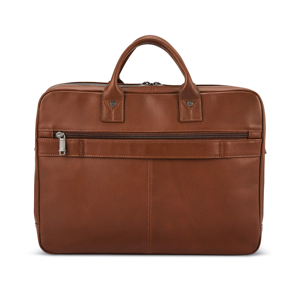 Leather Toploader Briefcase H1052