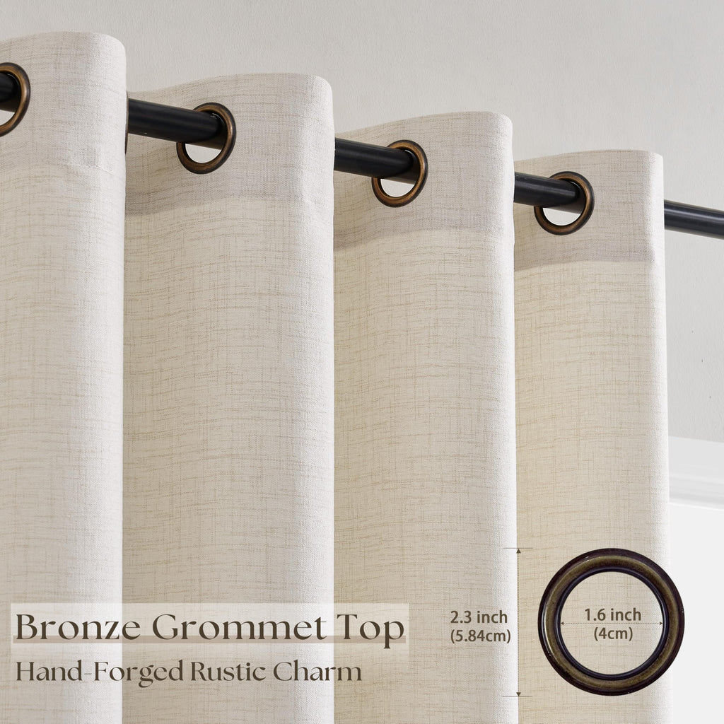 Linen 100 Inch Wide 84 Inch Length Ivory Curtains B677280