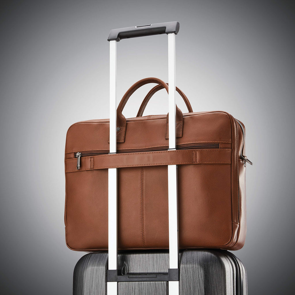 Leather Toploader Briefcase H1052