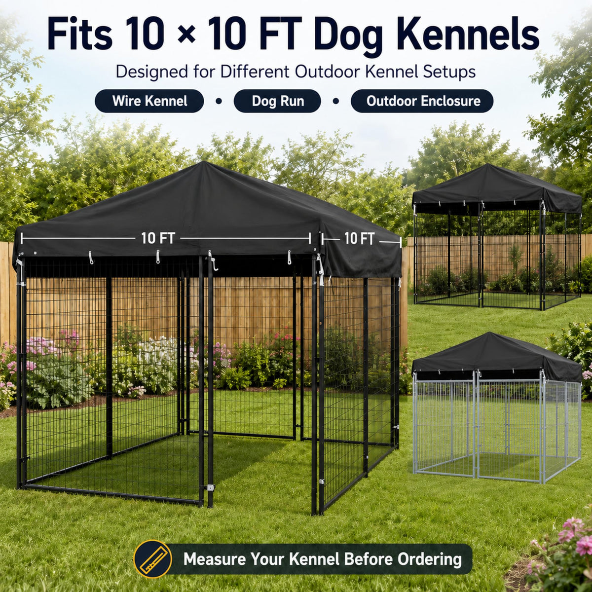 10x10 FT Heavy Duty Waterproof Dog Kennel Cover K159214